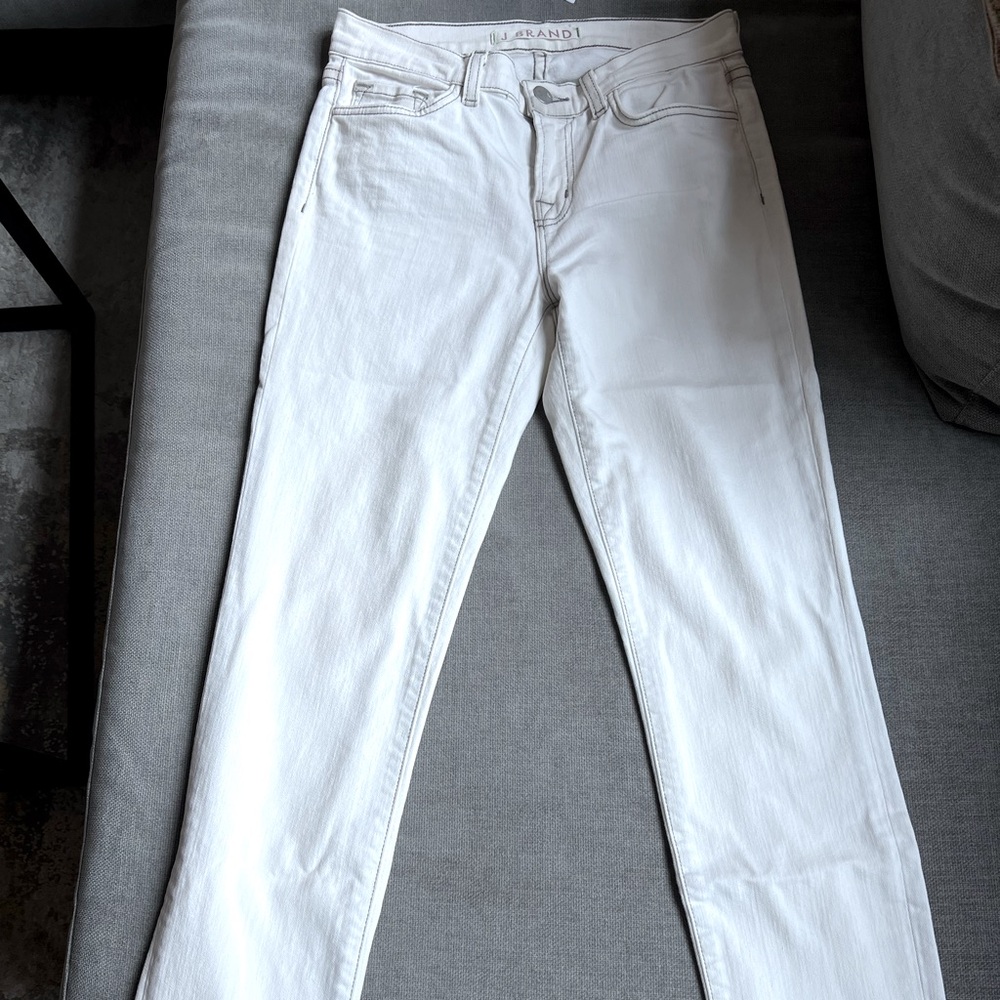 J Brand Midrise White Skinny Jean